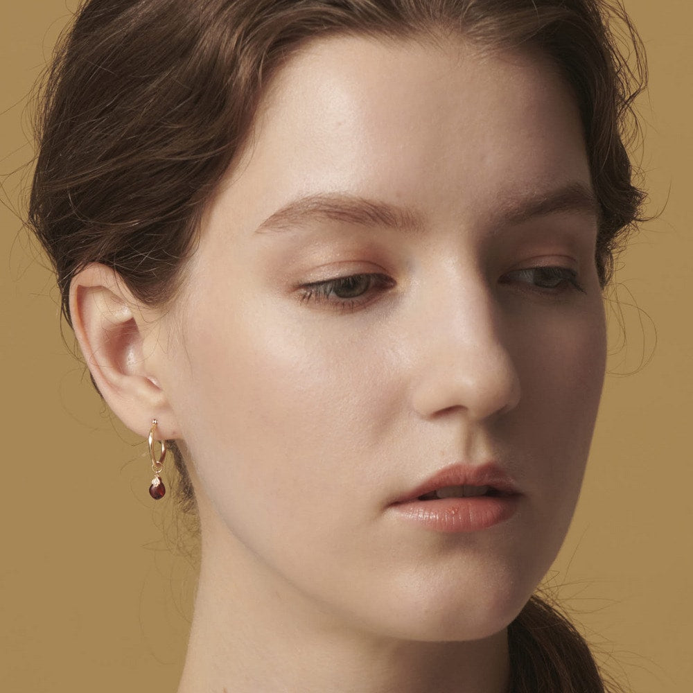 K10 Garnet Earring Charm