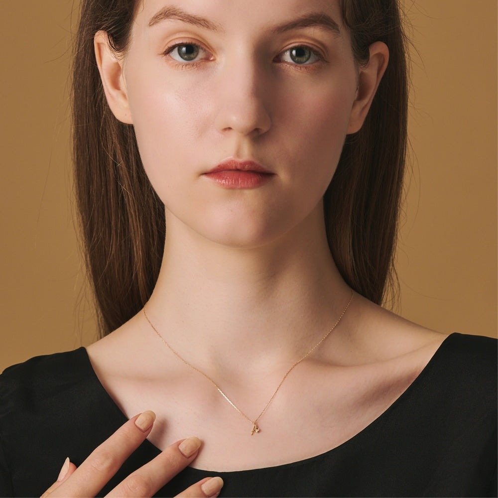Initial A/K10 Diamond Necklace