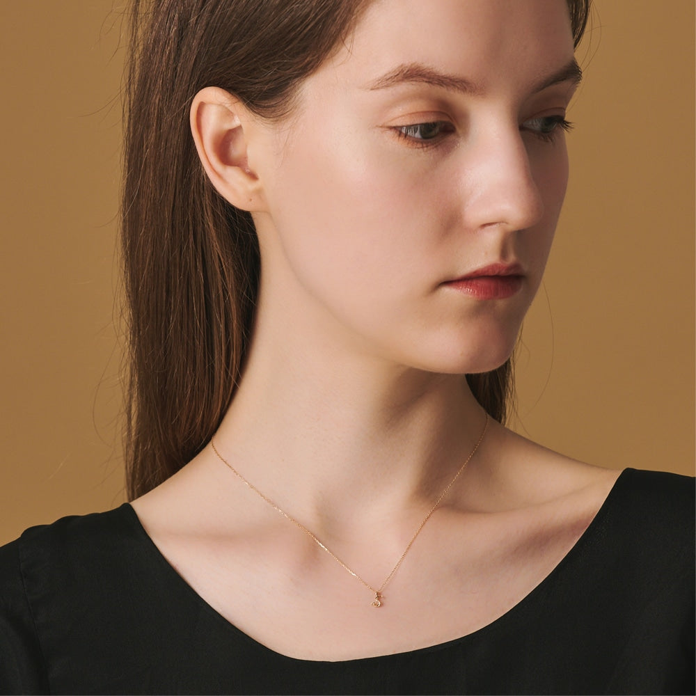 Initial S/K10 Diamond Necklace