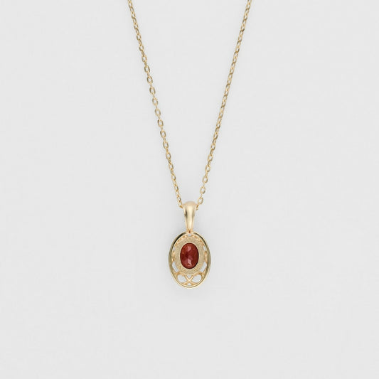 <January Birthstone> K10 Garnet Necklace
