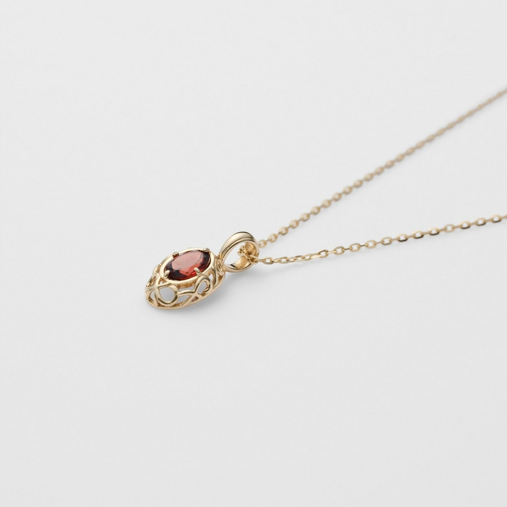 <January Birthstone> K10 Garnet Necklace