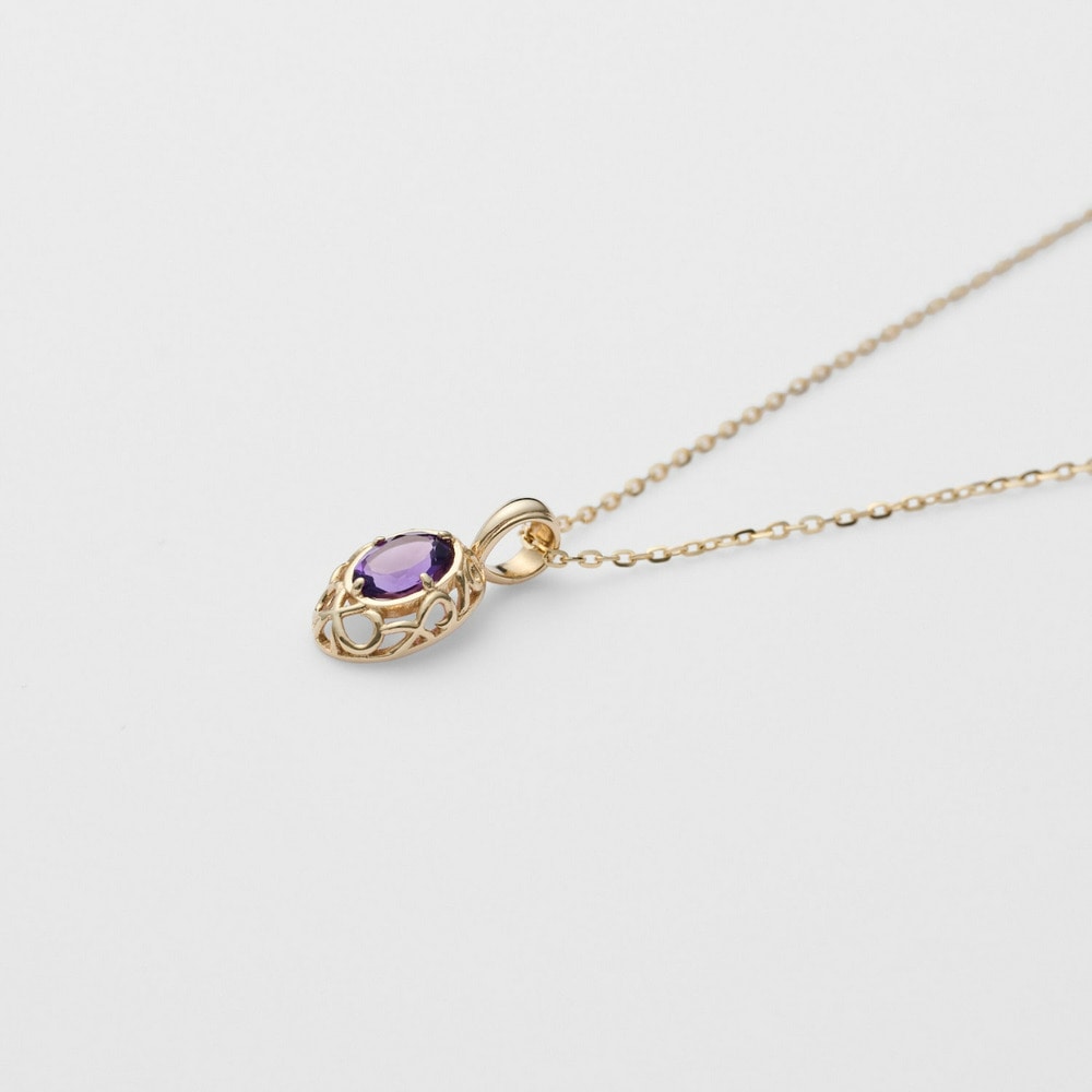 <February Birthstone> K10 Amethyst Necklace