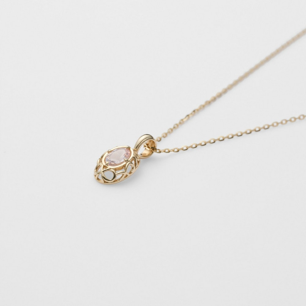 <April Birthstone> K10 Morganite Necklace