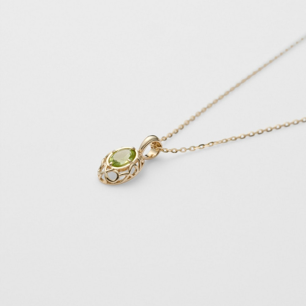 <August Birthstone> K10 Peridot Necklace