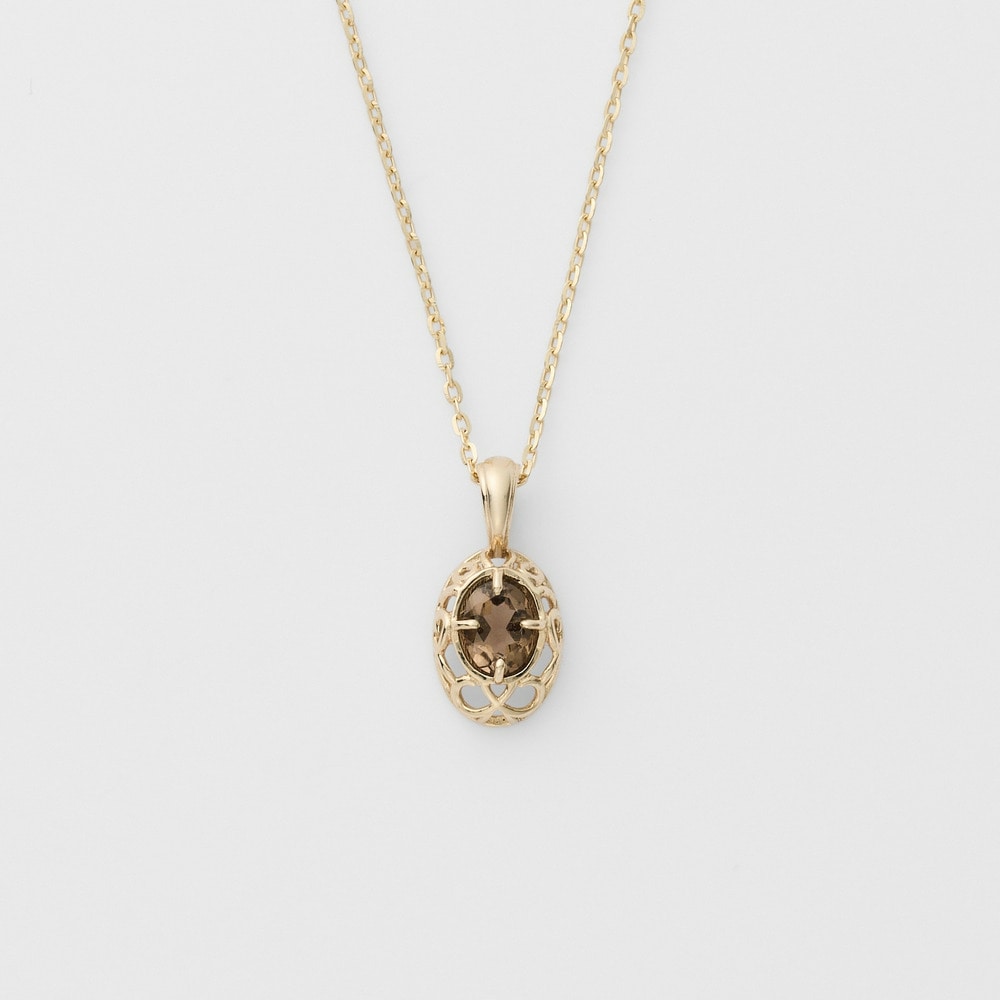 agete✨K10✨necklace✨Gold✨<No.2866> K10 Smoky Quartz Necklace – agete-global
