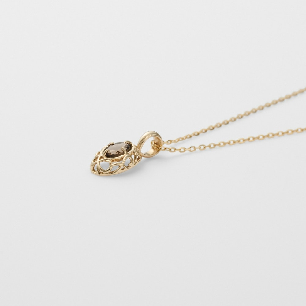 <April Birthstone> K10 Smoky Quartz Necklace