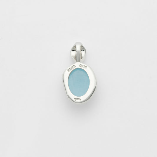 <March Birthstone> Silver Aquamarine Charm