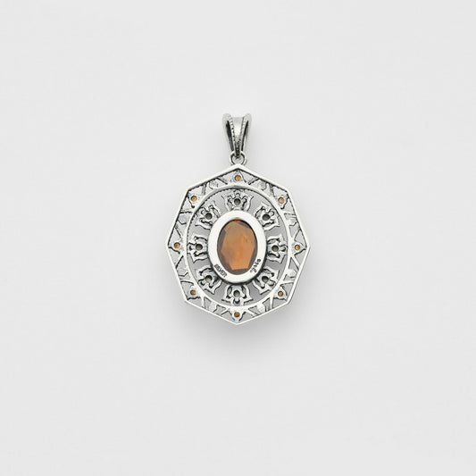 <January Birthstone> Silver Garnet Charm