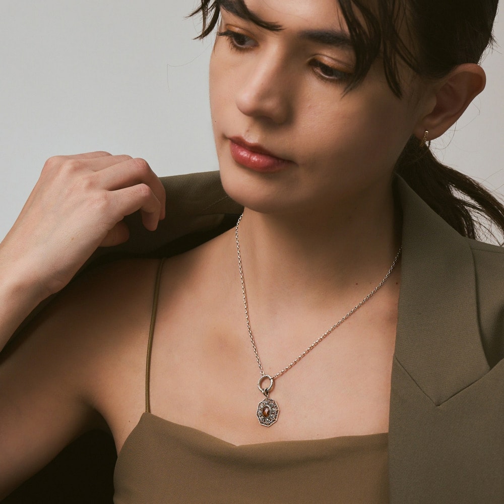 <January Birthstone> Silver Garnet Charm