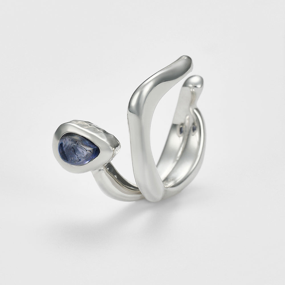 Silver Iolite Ear Cuff (Single)