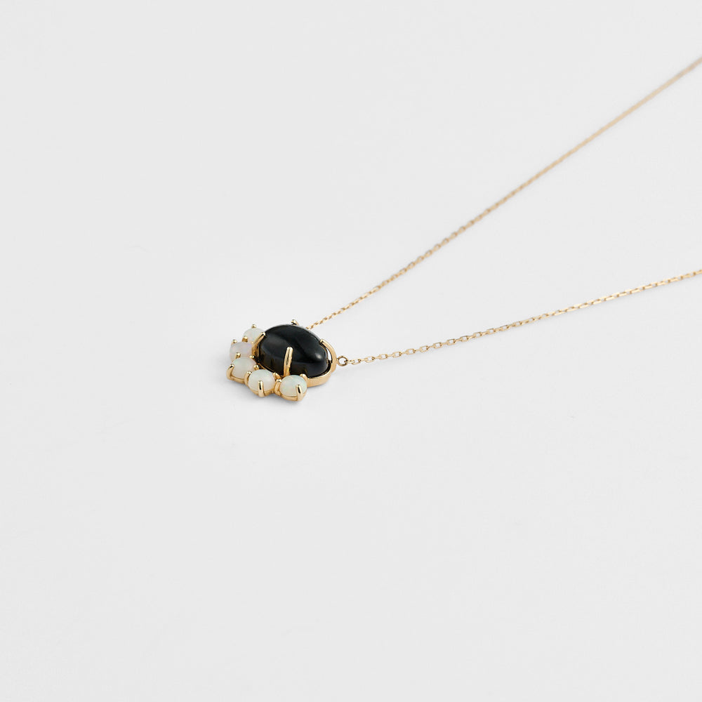 K10 Jet/Opal Necklace