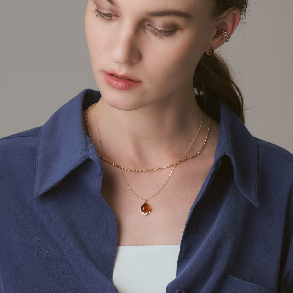 K10 Amber/Diamond Necklace