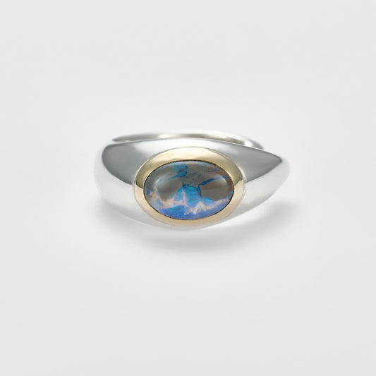 Silver/K10 Dark Opal Ear Cuff (Single)