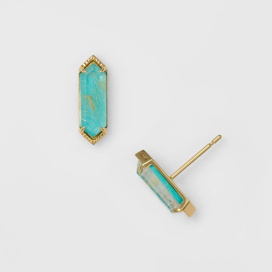 Gold Turquoise/Quartz Earrings
