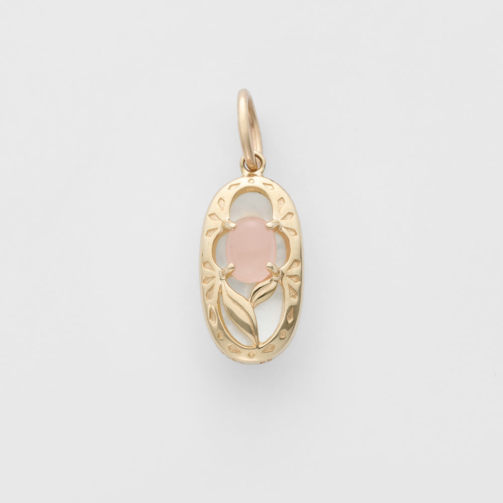 K5 Prehnite/Shell/Quartz Charm