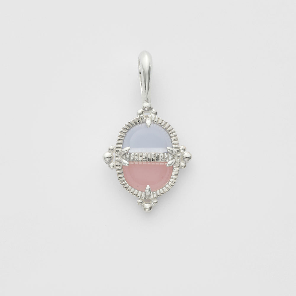 Silver Chalcedony/Quartz Charm