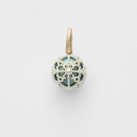 Silver/K10 Pearl Charm (Black)