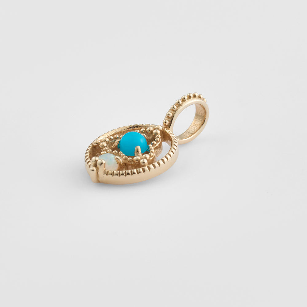 K5 Turquoise/Opal Charm