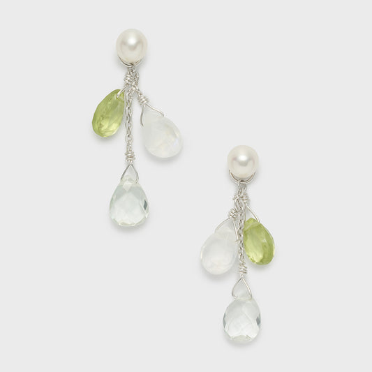 Silver Labradorite/Peridot Earring Charm