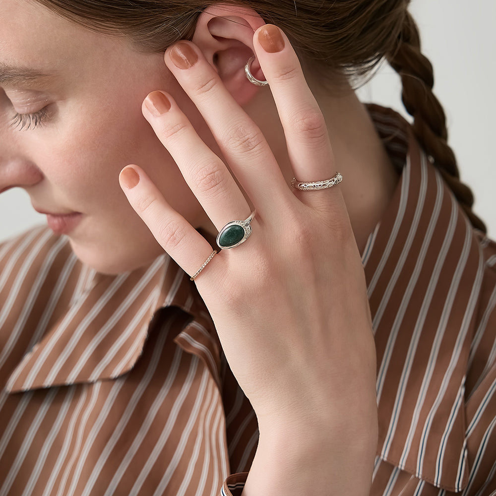 Silver Quartz Ring (0.03ct)