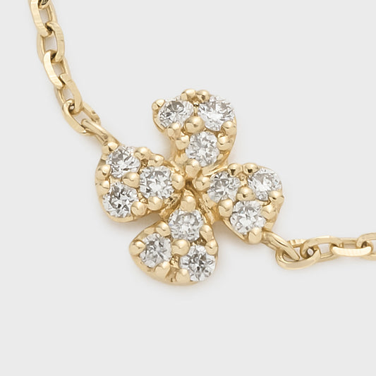 K10 Clover Motif Diamond Chain Ring (0.05ct)