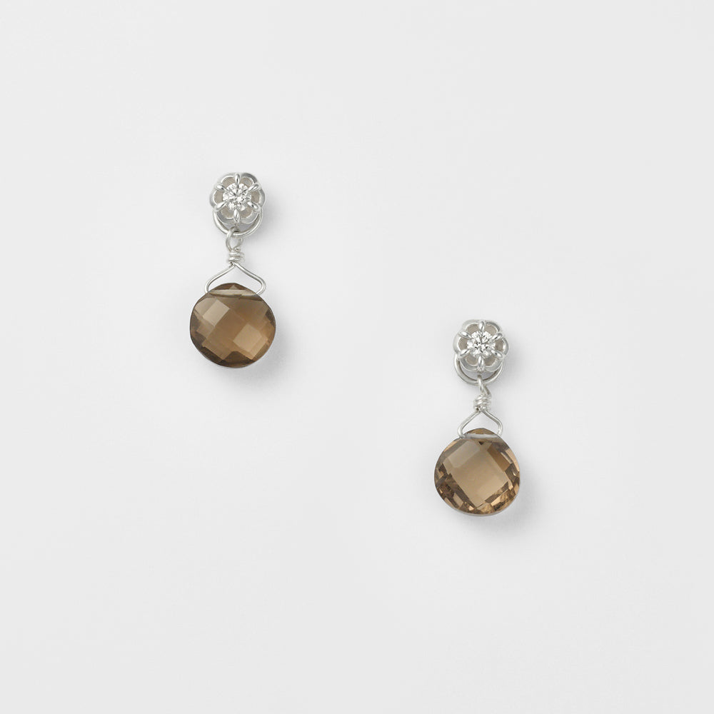 Silver Smoky Quartz Earring Charm