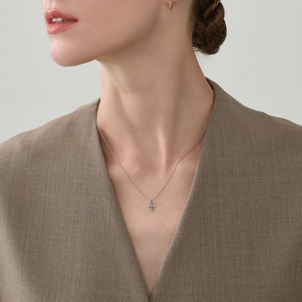 Platinum Diamond Necklace (0.02ct)