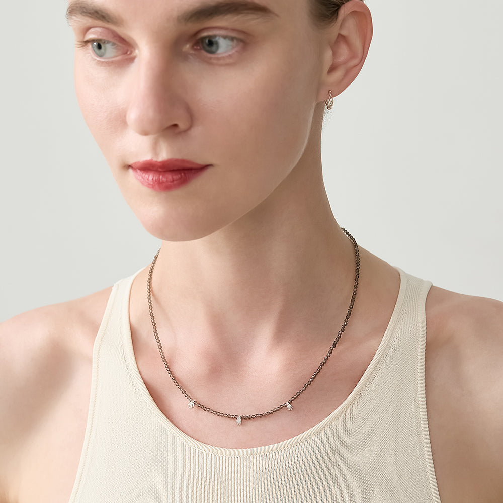 Silver Smoky Quartz Necklace