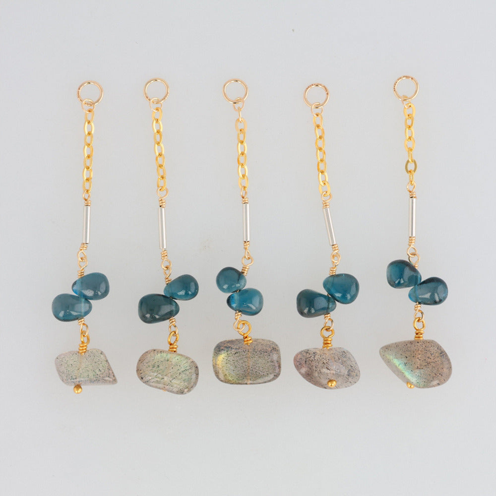 K10 Blue Topaz/Labradorite Earring Charm