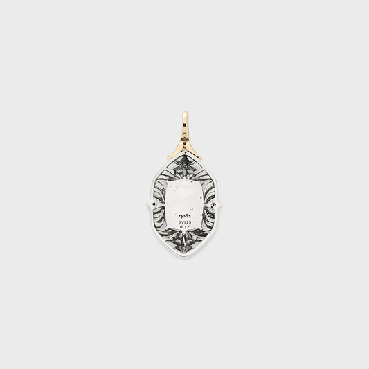 Silver/K10 White Topaz Necklace Charm