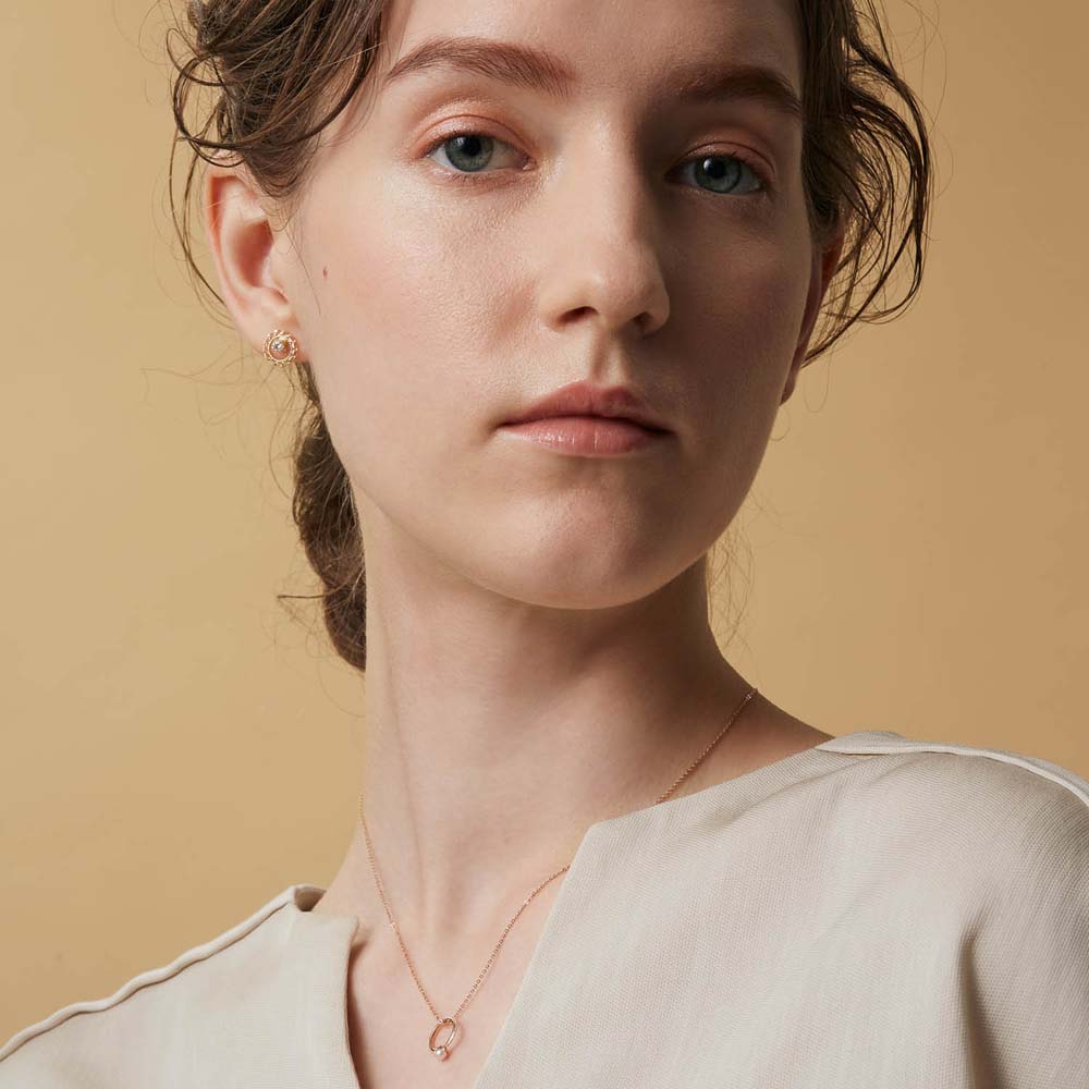 <June Birthstone> K10 Pearl Baby Ring