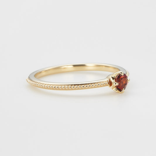 <January Birthstone> K10 Garnet Pinky Ring (Mother)
