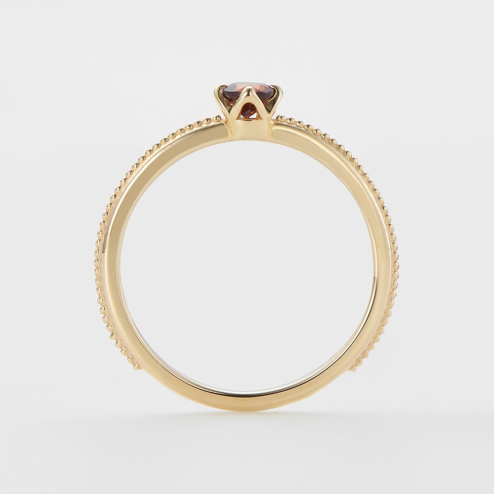 <January Birthstone> K10 Garnet Pinky Ring (Mother)