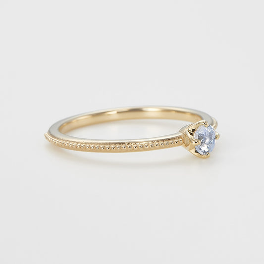 <March Birthstone> K10 Aquamarine Pinky Ring (Mother)