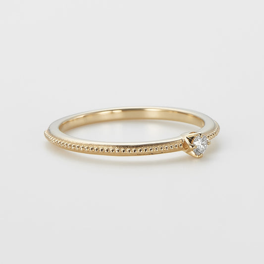 <April Birthstone> K10 Diamond Pinky Ring (Mother)