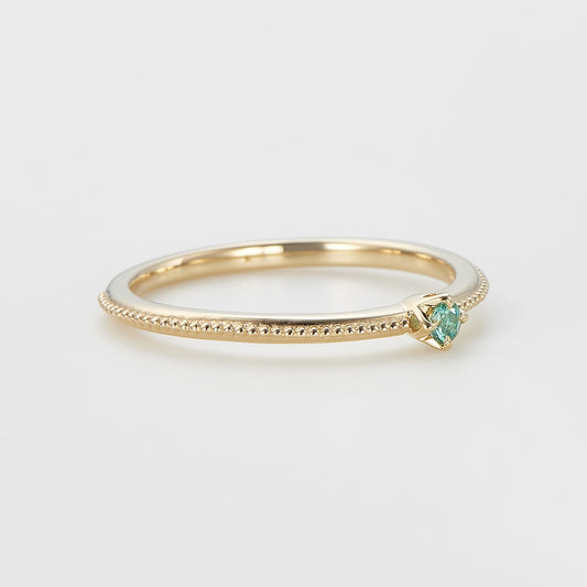 <May Birthstone> K10 Emerald Pinky Ring (Mother)