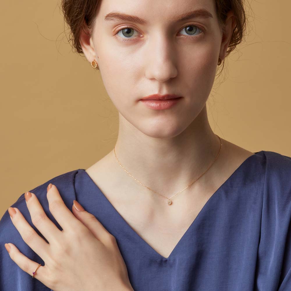 <July Birthstone> K10 Ruby Pinky Ring (Mother)