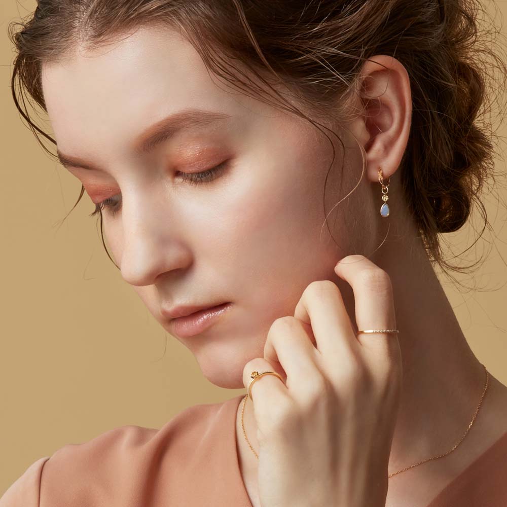 <November Birthstone> K10 Citrine Pinky Ring (Mother)