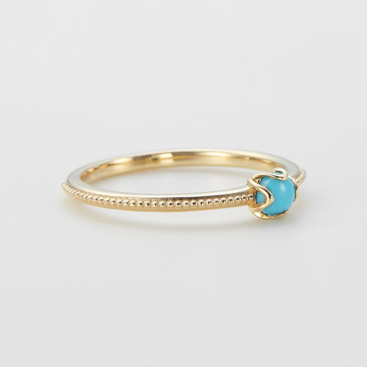 <December Birthstone> K10 Turquoise Pinky Ring (Mother)