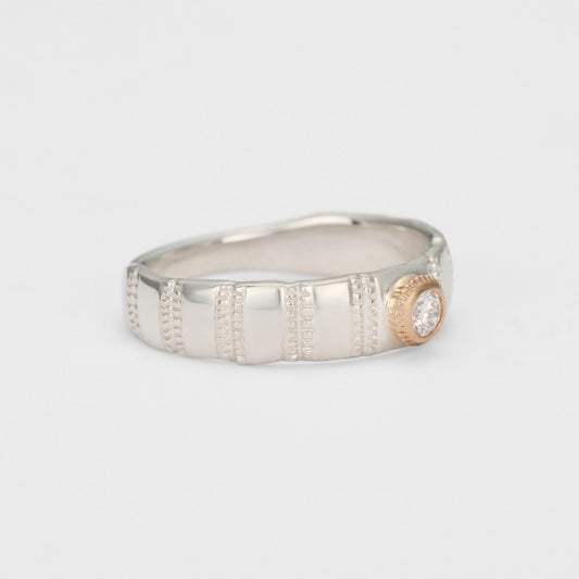 Silver/5K Diamond Ring (S)