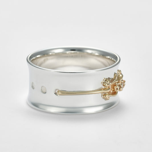 Silver/K10 Diamond Ring (S)/(0.01Ct)