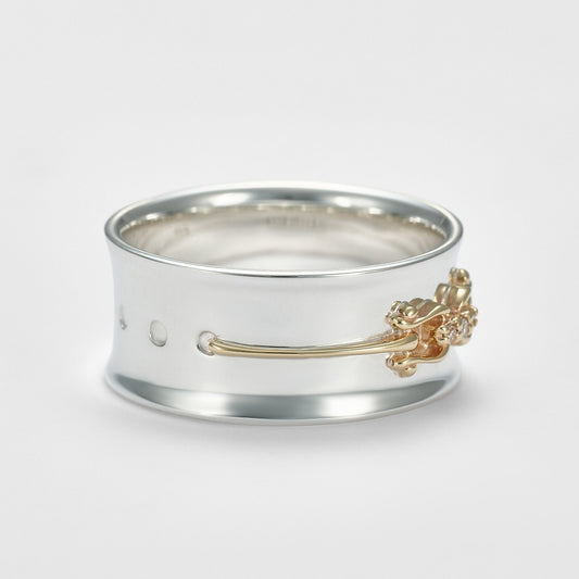 Silver/K10 Diamond Ring (L)/(0.01Ct)