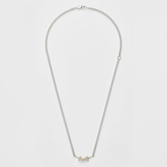 Silver/K10 Diamond Necklace (0.03Ct)