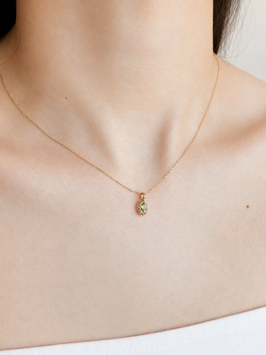 <August Birthstone> K10 Peridot Necklace