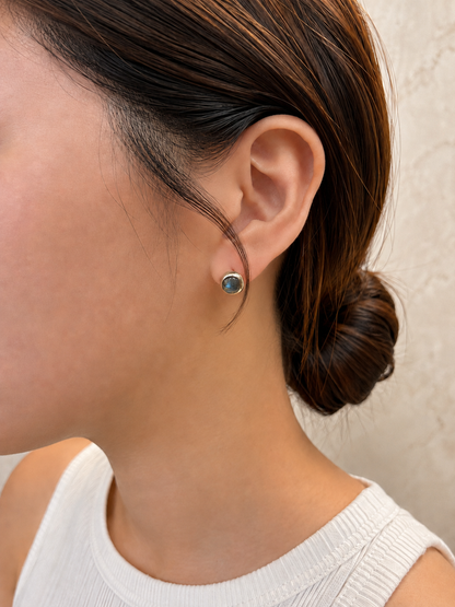 Silver Labradorite Earrings