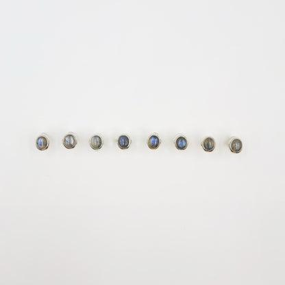 Silver Labradorite Clip-on Earrings