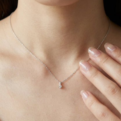 Silver Diamond Necklace (0.03 Ct)
