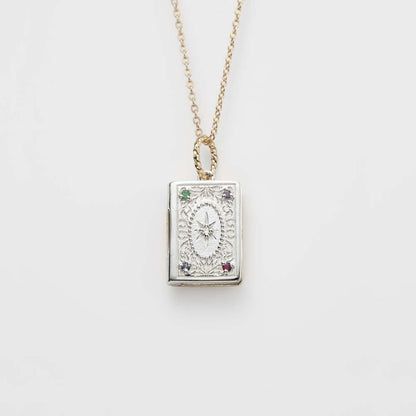 Silver And K10 Locket Charm