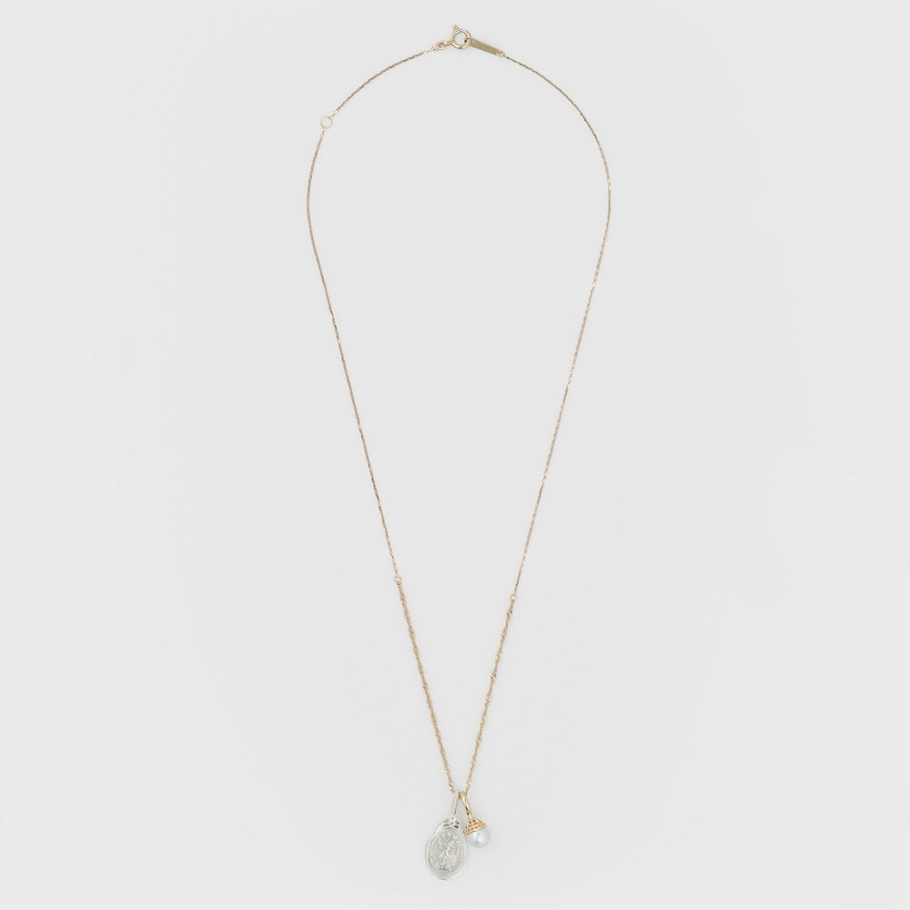 K10/Silver Charm Set Necklace