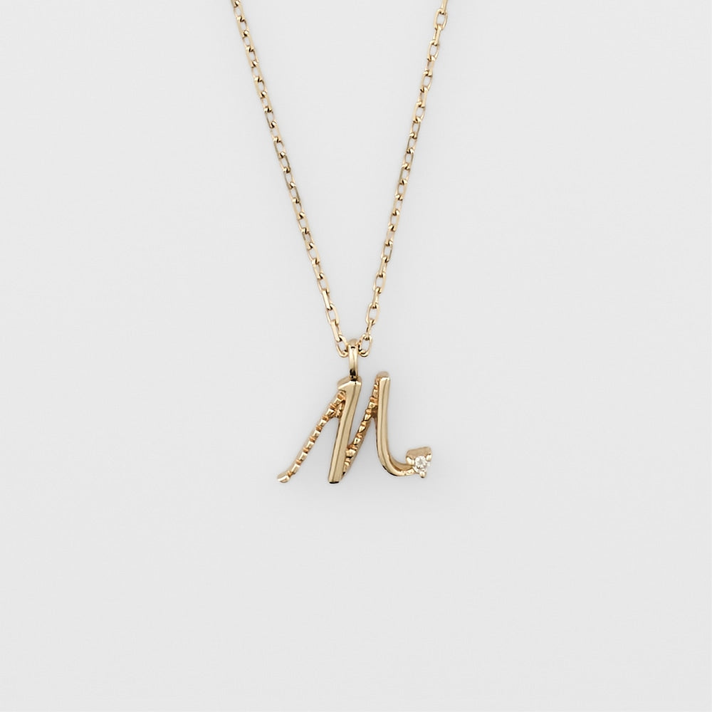 Initial M/K10 Diamond Necklace